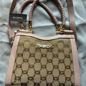 Bebe Beige and Gold Shoulder Bag